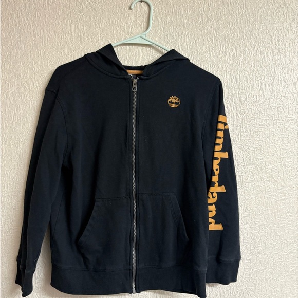 Timberland Tops - Timberland Black Hoodie with Gold Accents